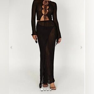 Elegant Black Sheer Maxi Dress